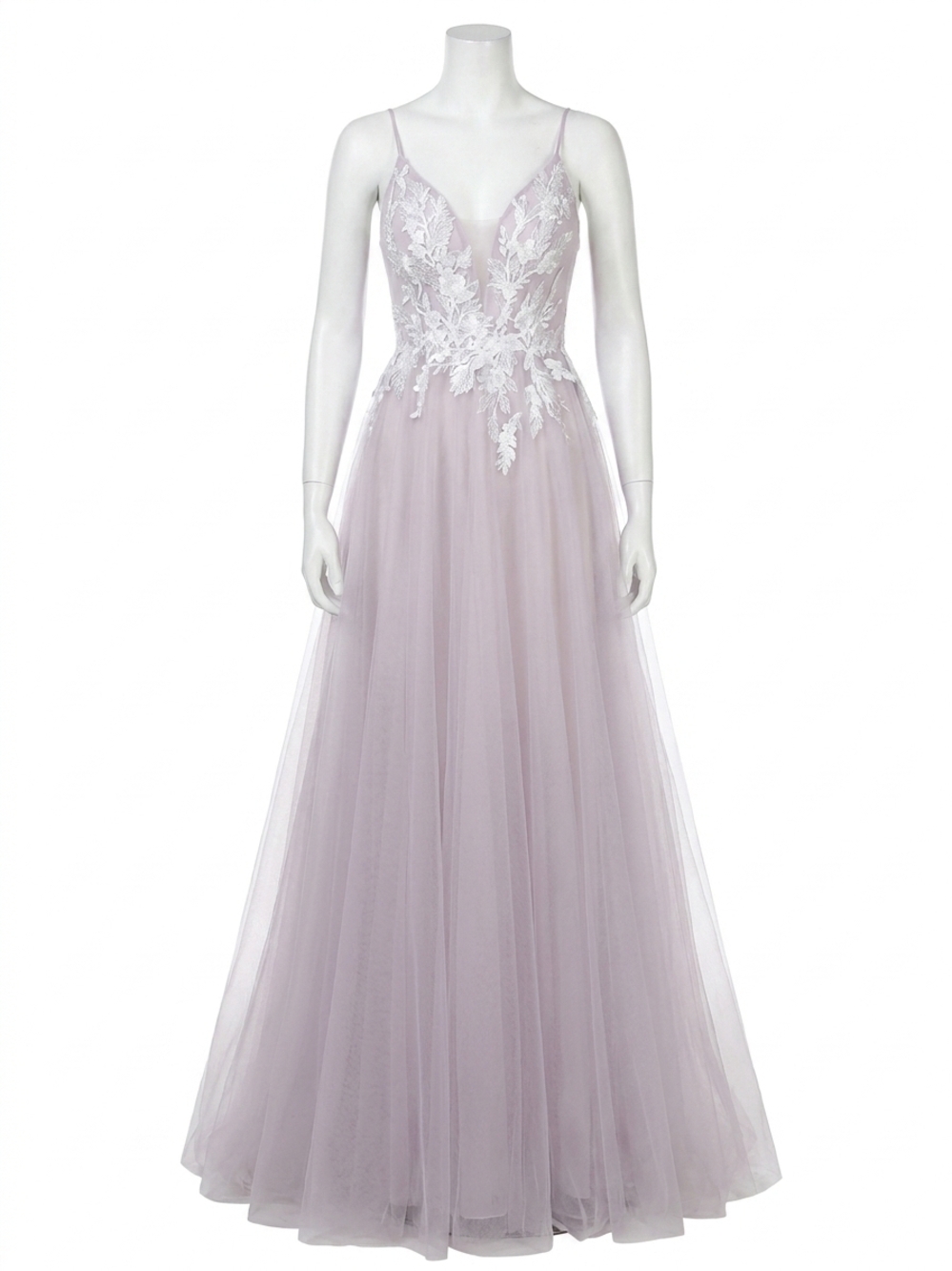 NEW CLARISSE a-line v-neck maxi dress in mauve/nude